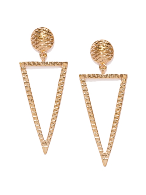 

ToniQ Gold-Toned Triangular Drop Earrings