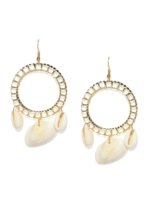 

ToniQ Gold-Toned Circular Drop Earrings