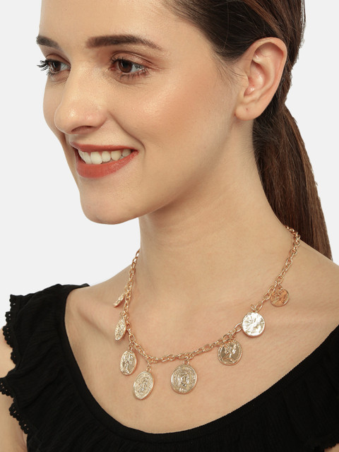 

ToniQ Women Gold-Toned Alloy Coin Necklace