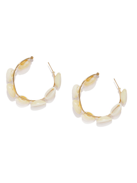

ToniQ White Circular Hoop Earrings