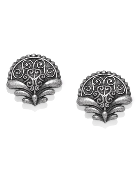 

VIDRUKARIH Silver-Plated Contemporary Studs