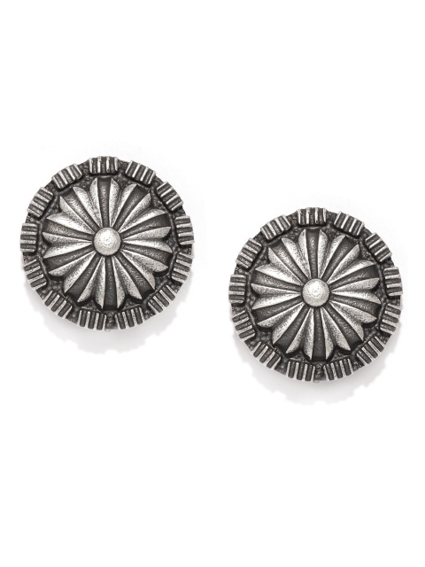 

VIDRUKARIH Silver-Plated Circular Studs
