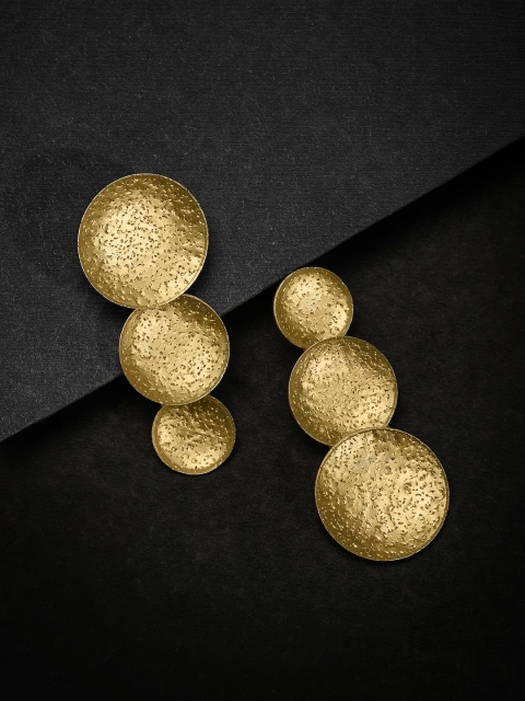

VIDRUKARIH Gold-Plated Contemporary Drop Earrings