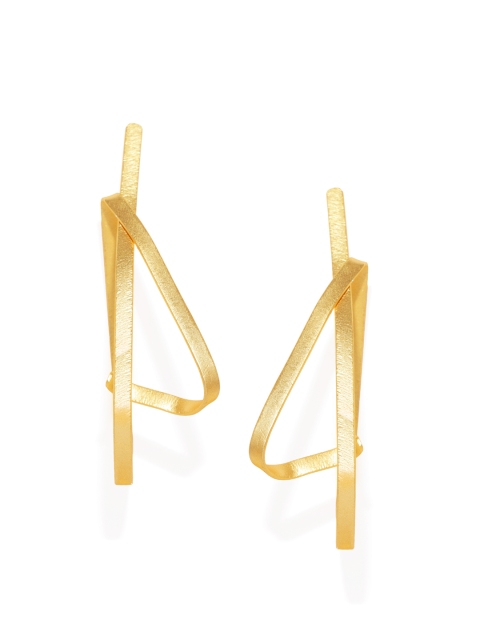 

VIDRUKARIH Gold-Toned Contemporary Drop Earrings