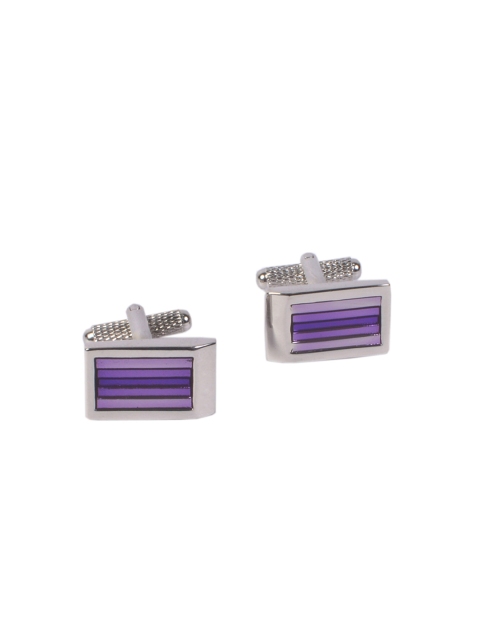 

Alvaro Castagnino Silver-Toned & Purple Cufflinks