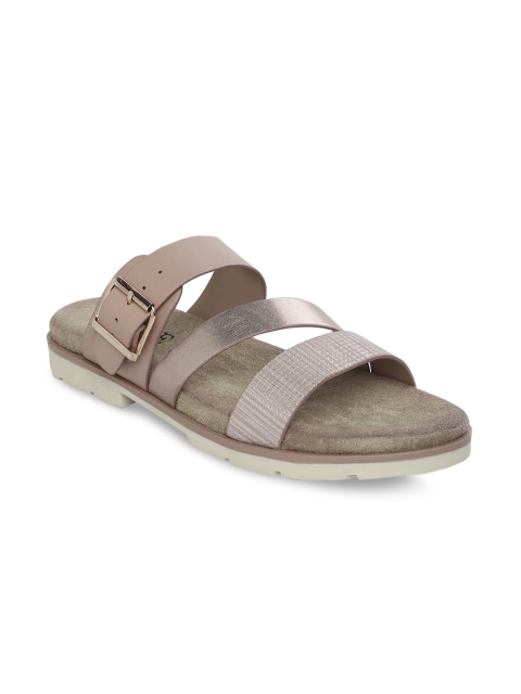 

Mode by Red Tape Women Rose Gold-Toned Solid Open Toe Flats