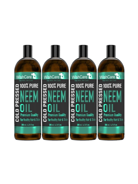 

Wishcare Pack Of 4 Cold Pressed Neem Oil - 200 Ml, Black