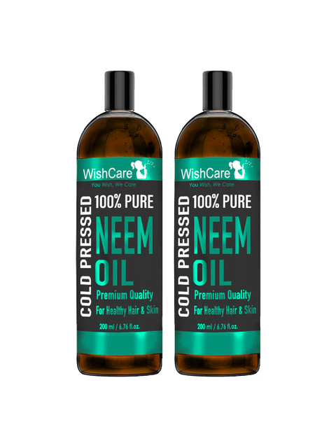 

Wishcare Pack Of 2 Cold Pressed Neem Oil - 200 Ml, Black