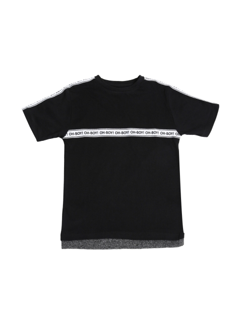 

AUDAZ Boys Black Printed Round Neck T-shirt