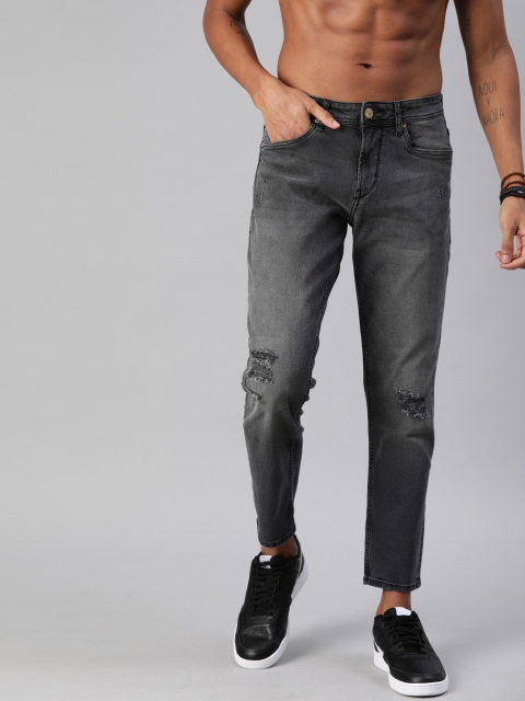 

Roadster Men Charcoal Grey Slim Fit Mid-Rise Mildly Distressed Stretchable Jeans