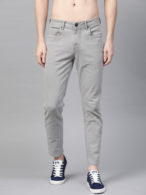 

Roadster Men Grey Carrot Regular Fit Mid-Rise Clean Look Stretchable Jeans