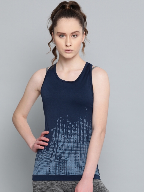 

HRX by Hrithik Roshan Women Navy Printed Tank Top, Navy blue