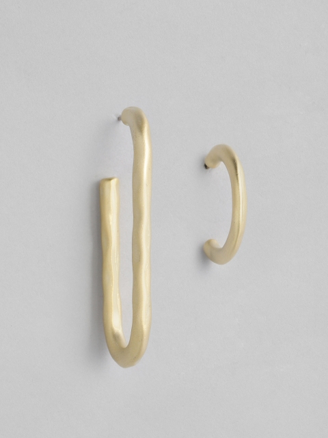 

CORSICA Gold-Toned Geometric Mismatch Half Hoop Earrings