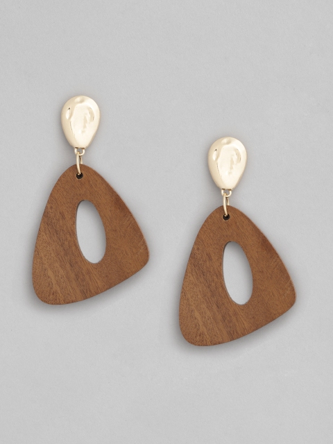 

CORSICA Brown Triangular Drop Earrings