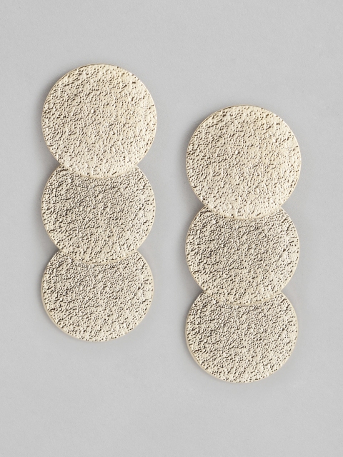 

CORSICA Gold-Toned Textured Circular Drop Earrings