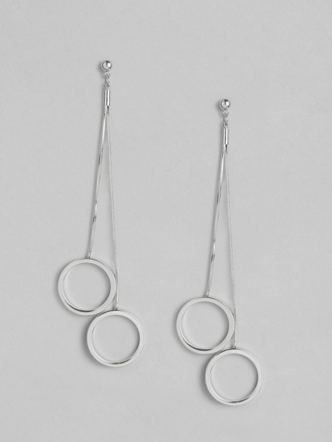 

CORSICA Silver-Toned Geometric Drop Earrings