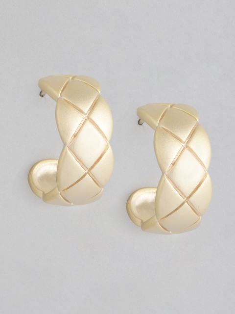 

CORSICA Gold-Toned Textured Contemporary Half Hoop Earrings