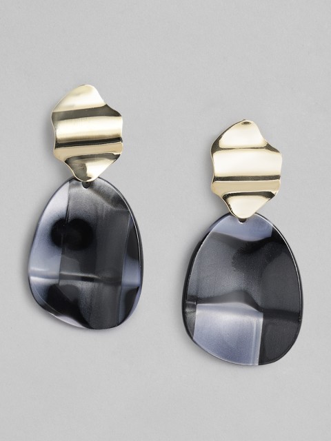 

CORSICA Black & Gold-Toned Quirky Drop Earrings