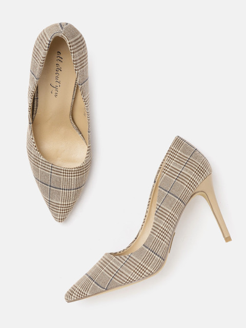 

all about you Women Beige & Brown Woven Design Pumps