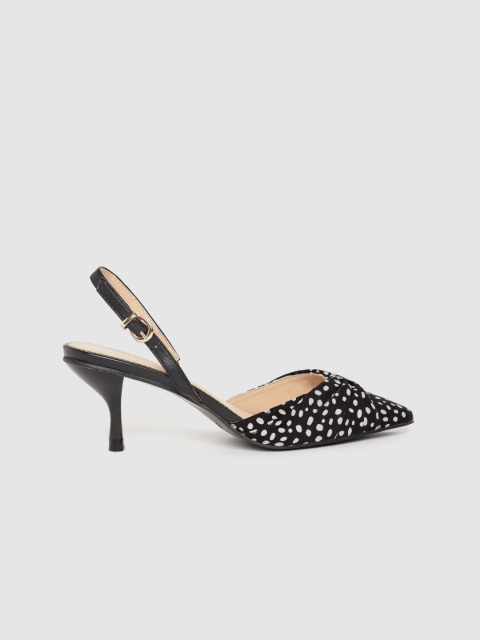

all about you Women Black & White Polka Dot Print Pumps