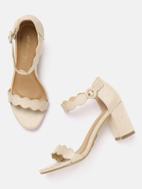 

all about you Women Beige Solid Block Heels