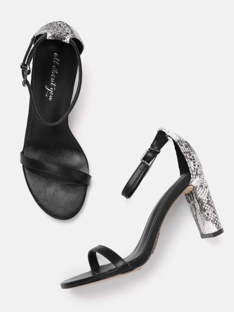 

all about you Women Black & White Solid Block Heels