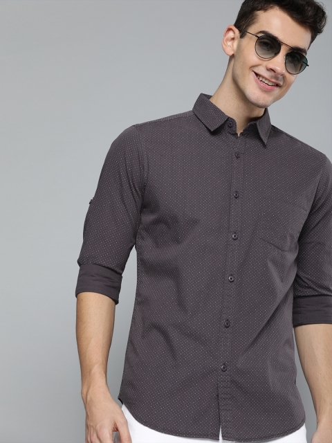 

HERE&NOW Men Grey Slim Fit Printed Casual Shirt