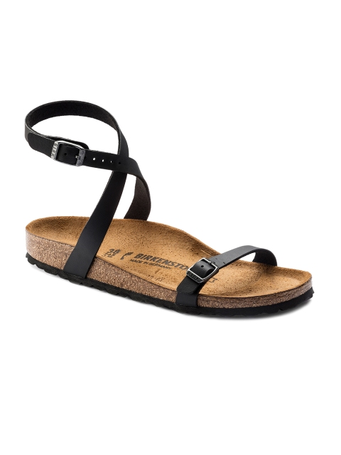 

Birkenstock Women Black Solid Daloa Birko-Flor Open Toe Narrow Width Flats