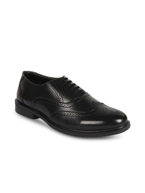 

Vardhra Men Black Textured Formal Brogues