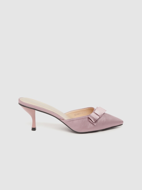 

CORSICA Women Mauve Bow Detail Pumps with Satin Finish