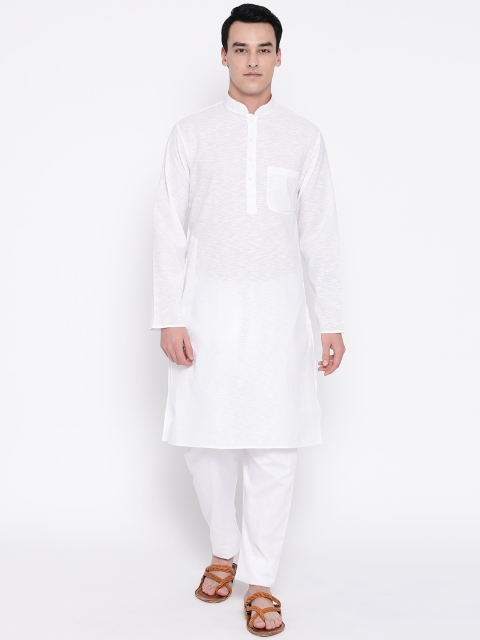 

SG LEMAN Men White Solid Kurta with Pyjamas