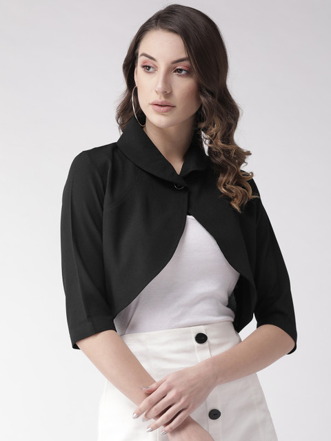 

Style Quotient Women Black Solid Shrug