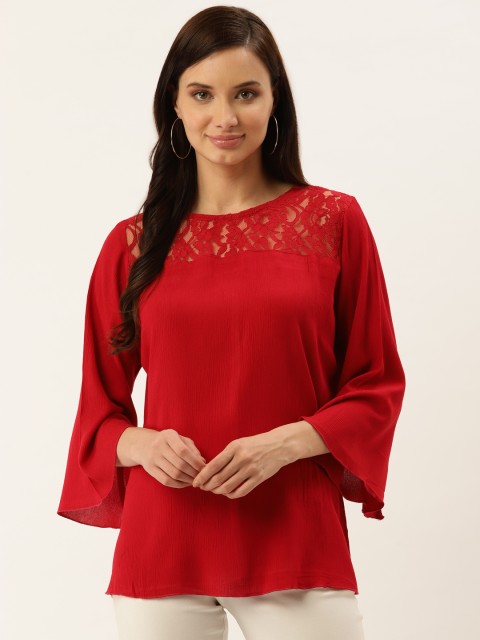 

plusS Women Red Solid Top