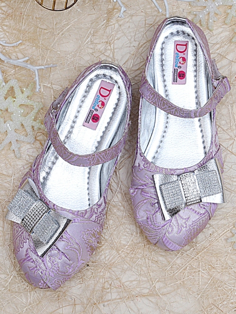 

DChica Girls Purple Woven Design Ballerinas