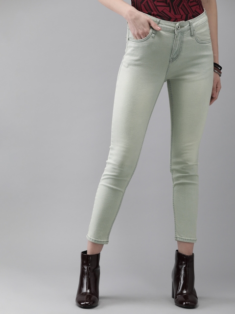 

Roadster Women Blue Skinny Fit Mid-Rise Clean Look Stretchable Cropped Jeans