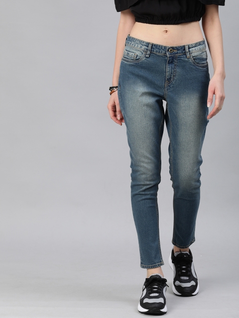 

Roadster Women Blue Skinny Fit Mid-Rise Clean Look Stretchable Cropped Jeans