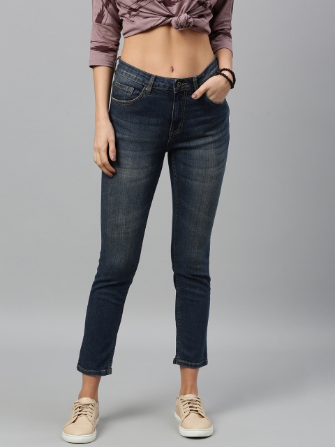 

Roadster Women Blue Skinny Fit Mid-Rise Clean Look Stretchable Cropped Jeans