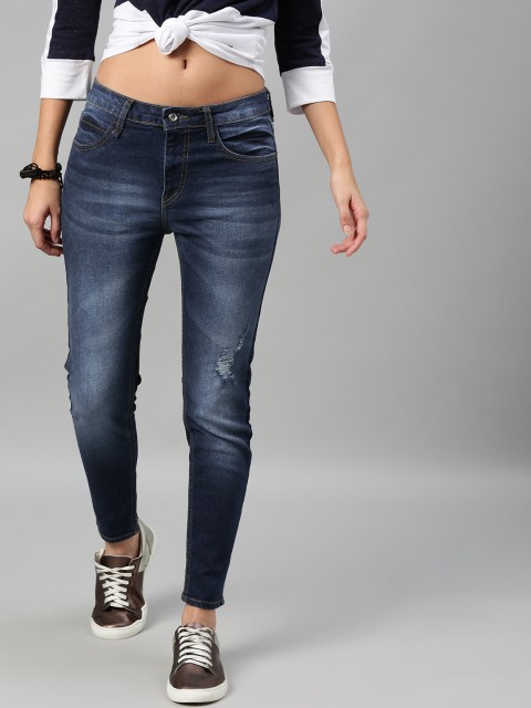 

Roadster Women Blue Skinny Fit Mid-Rise Mildly Distressed Stretchable Jeans