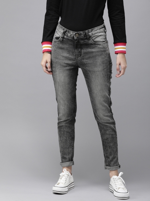 

Roadster Women Black Skinny Fit Mid-Rise Clean Look Stretchable Jeans
