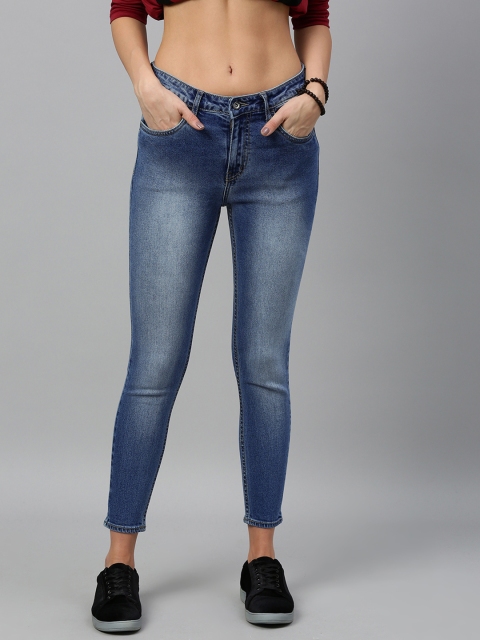 

Roadster Women Blue Skinny Fit Mid-Rise Clean Look Stretchable Cropped Jeans