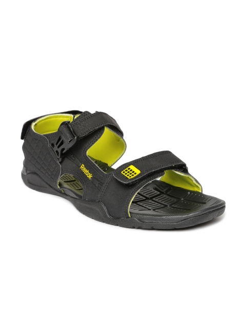 Reebok Men Black Adventure Z Supreme Leather Sports Sandals available at myntra for Rs.1349