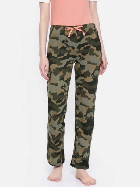 

Slumber Jill Women Olive Green & Khaki Printed Lounge Pants FWSJ930M