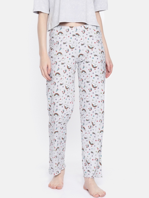 

Slumber Jill Women Grey & White Printed Lounge Pant FWSJ467
