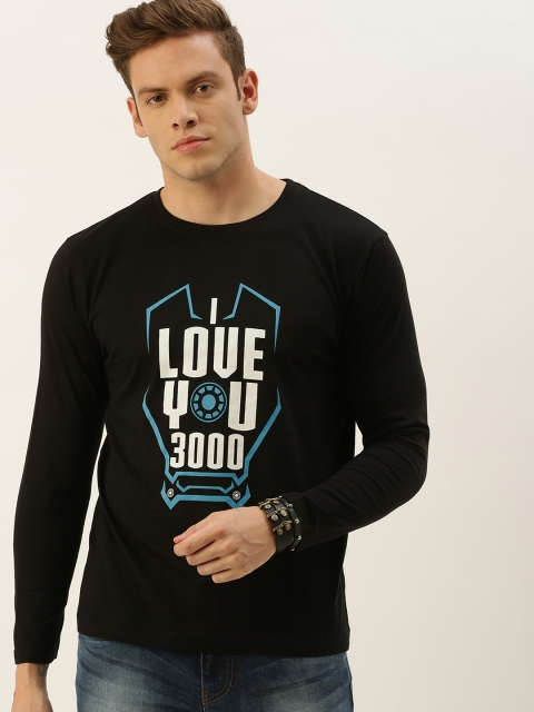 

DrunkenMonk Men Black Printed Round Neck T-shirt