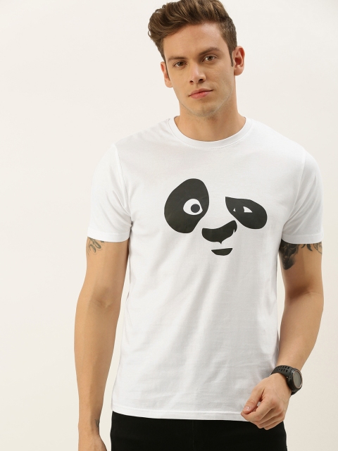 

DrunkenMonk Men White Printed Round Neck T-shirt