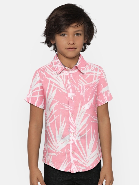 

Nauti Nati Boys Pink Regular Fit Printed Casual Shirt