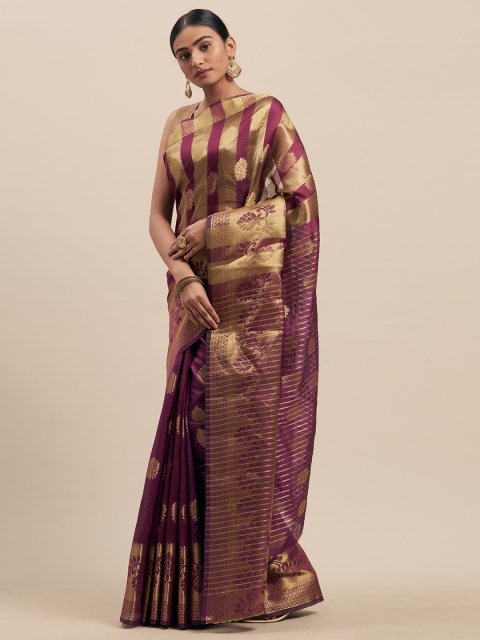 

Pisara Purple Silk Cotton Woven Design Kanjeevaram Saree