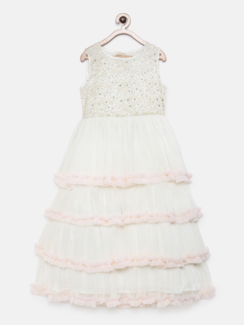 

Rianna Girls Off-White Embellished Fit and Flare Dress