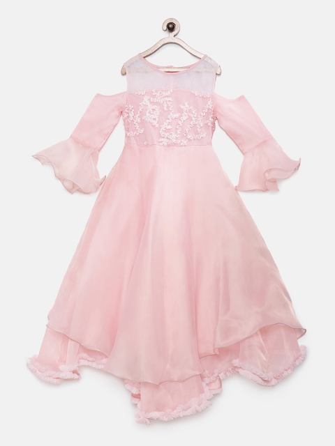 

Rianna Girls Pink Solid Fit and Flare Dress