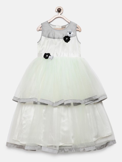 

Rianna Girls Off-White Solid Fit and Flare Dress